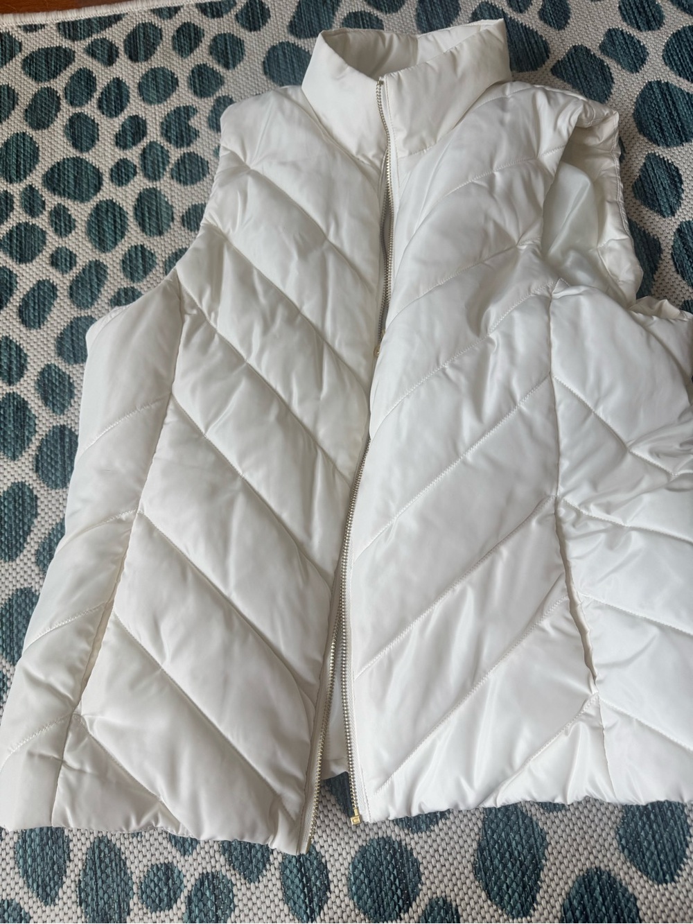 Michael Kors White Quilted Puffer Vest